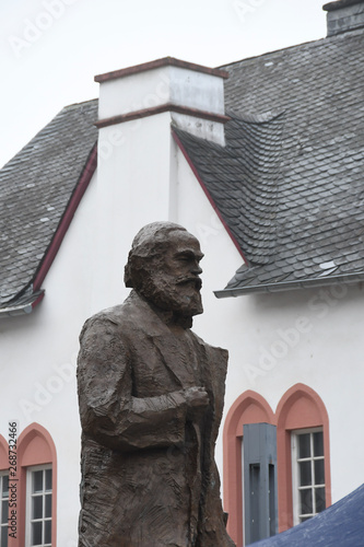 historic statue of karl marx in park in Germany 