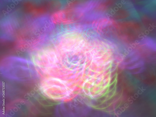 Abstract Rainbow Illustration - Soft Iridescent Colorful Cloud of Brilliant Energy, Glowing Plasma. Smoke, Energy Discharge, Digital Flames, Artistic Design