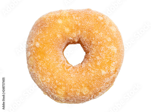 Sugar donut isolated on white background