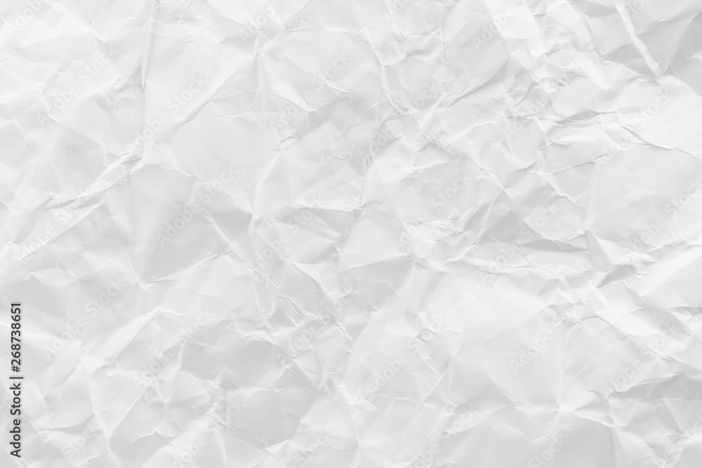 Fototapeta premium White crumpled recycled paper texture background for business communication and education concept design