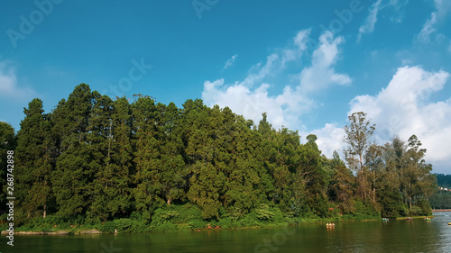 Lake in forest. I'd shoot this picture in Ooty,India. It shows purely nature & talk bout sky , water & trees. 