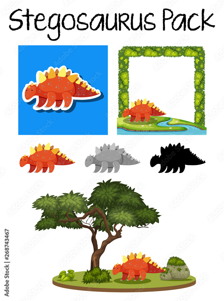 A pack of stegosaurus A pack of stegosaurus