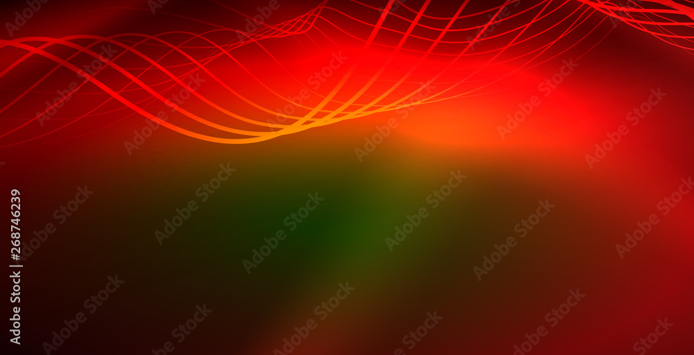Glowing abstract wave on dark, shiny motion, magic space light. Techno abstract background Glowing abstract wave on dark, shiny motion, magic space light. Techno abstract background