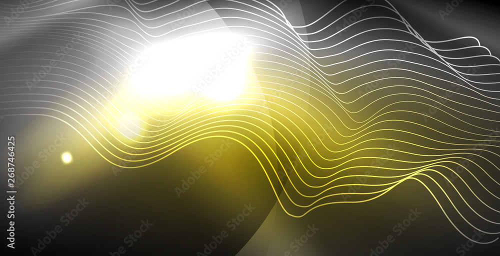Glossy shiny glowing neon waves Glossy shiny glowing neon waves