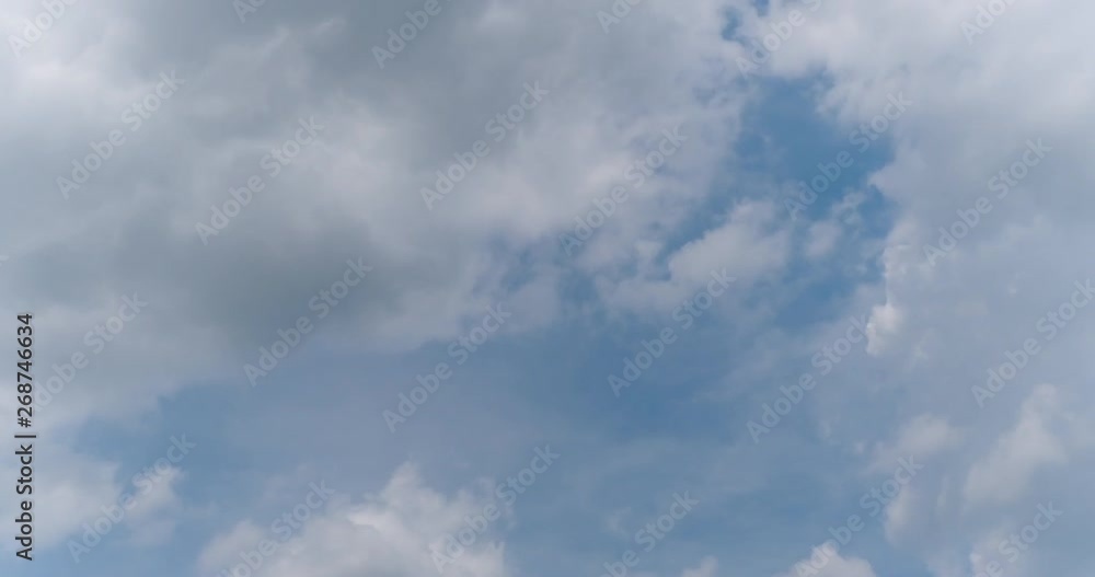 Beautiful bright blue sky with white fluffy clouds on a clear sunny day. Royalty high-quality free stock time lapse footage of blue sky with white cloud. Time lapse of natural cloudscape background Beautiful bright blue sky with white fluffy clouds on a clear sunny day. Royalty high-quality free stock time lapse footage of blue sky with white cloud. Time lapse of natural cloudscape background