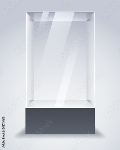Empty glass cabinet