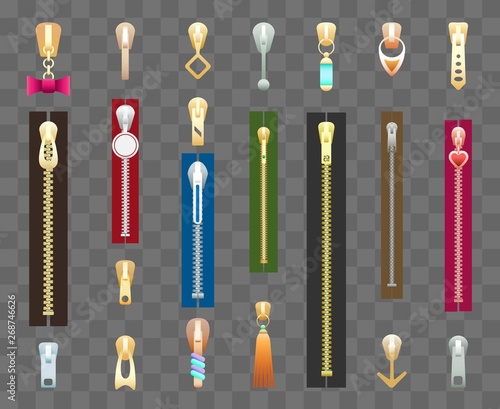 Zippers and pulls set