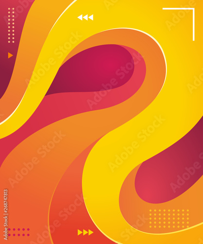 colorful wave vector graphic element