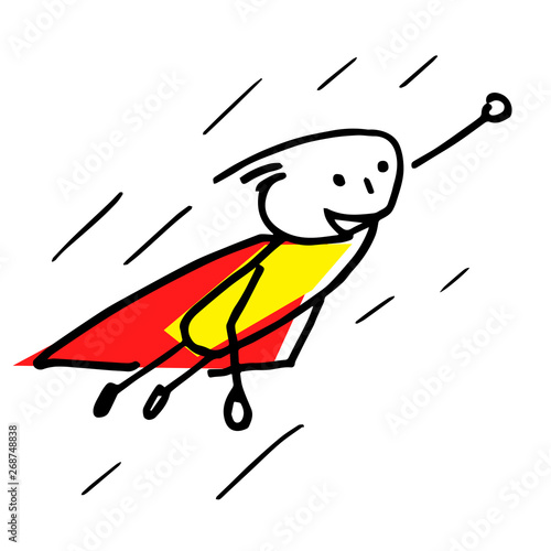 Super hero cartoon character ready to help.