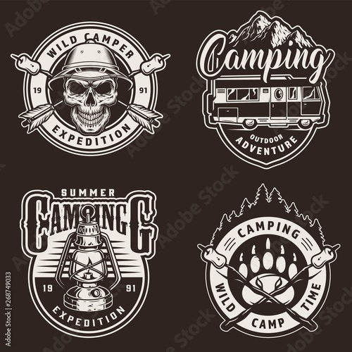 Vintage summer camping prints