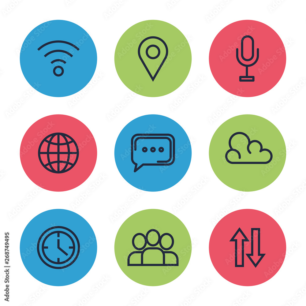 set of digital social app media technology set of digital social app media technology
