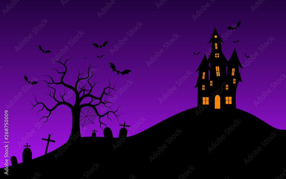 Halloween Banner with spiders for banner, poster, greeting card, party invitation