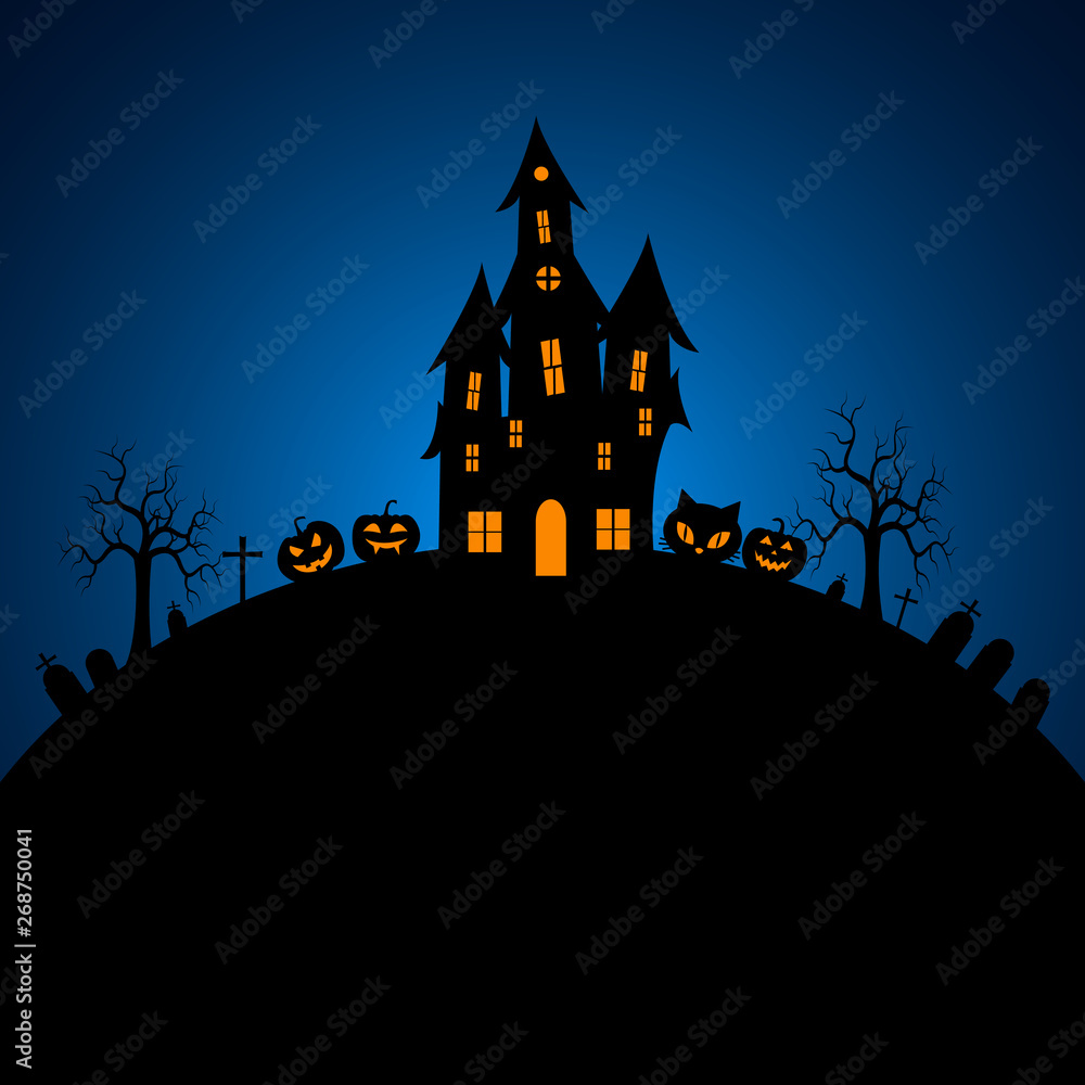 Halloween Banner with spiders for banner, poster, greeting card, party invitation