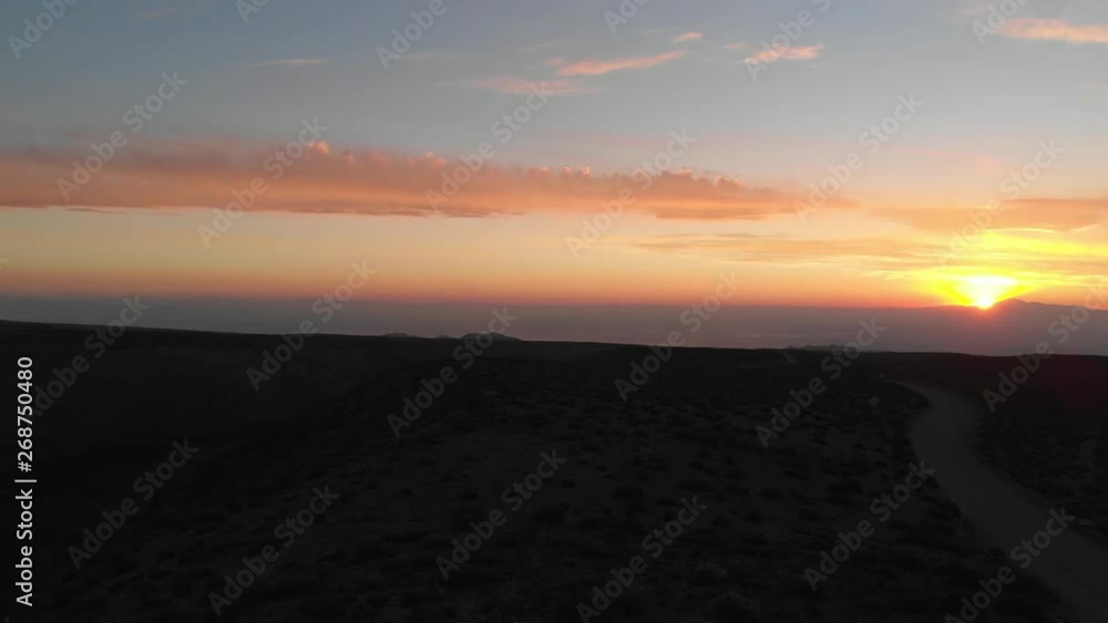 Aerial shot of sunset in the Atacama Desert, Chile, South America Aerial shot of sunset in the Atacama Desert, Chile, South America