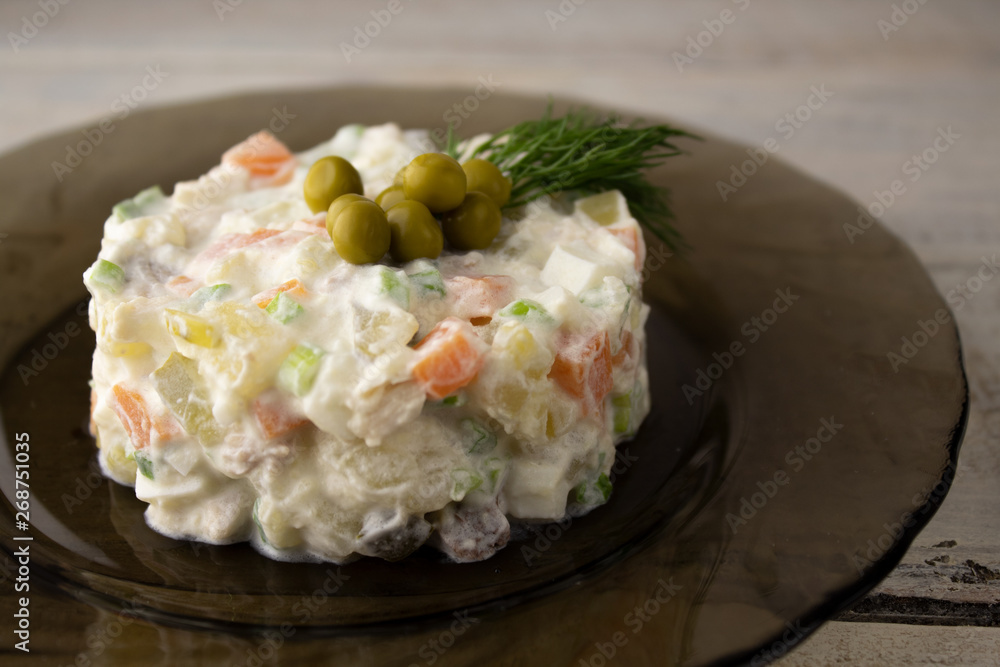 Traditional Russian salad 