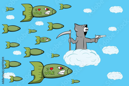 Death in sky with missiles