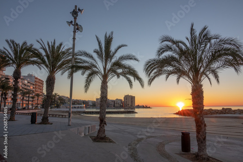 Beach street of Torrevieja Spain during sunrise © Jarmo V