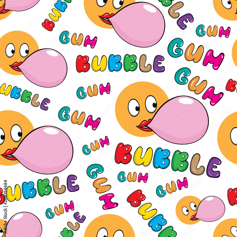 Smiles with bubble gum seamless Smiles with bubble gum seamless