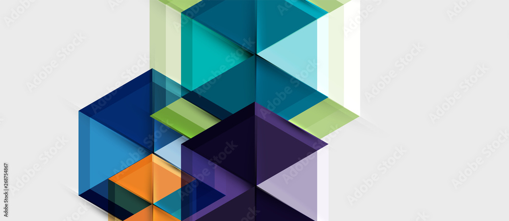 Geometric triangle and hexagon abstract background, vector illustration Geometric triangle and hexagon abstract background, vector illustration