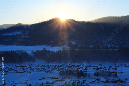 sunrise in mountains
