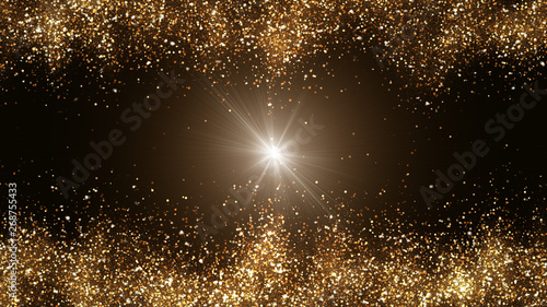 dark brown background with small particles gathered into light waves golden yellow shadows spread throughout the area and areas with deep contrast.