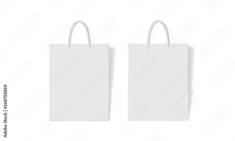 white paper bag on white background mock up white paper bag on white background mock up