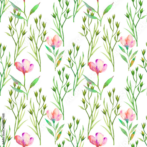 Floral seamless pattern with weeds and wildflowers. © elenavic