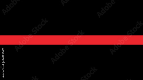 Thin red line flag - a sign to honor and respect firefighters. photo