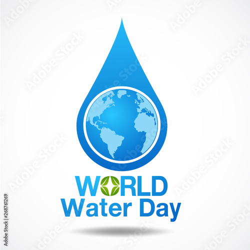 world water day march 22, save water concept vector