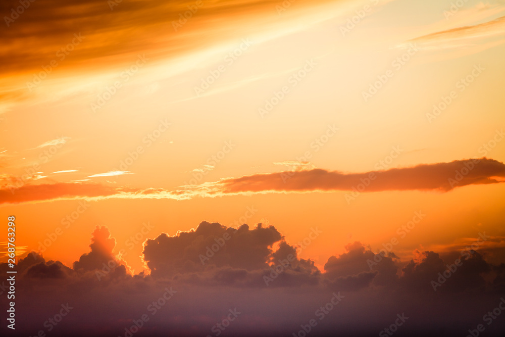 Orange sunset or sunrise
