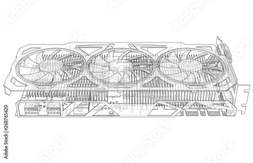 Gpu Card Outline. Vector