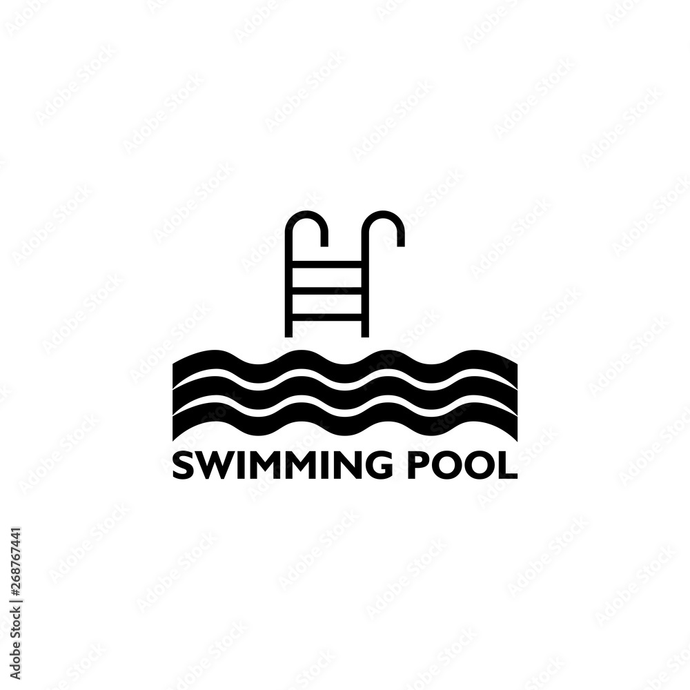 Swimming pool icon logo sign