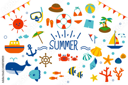 Summer sea material set.