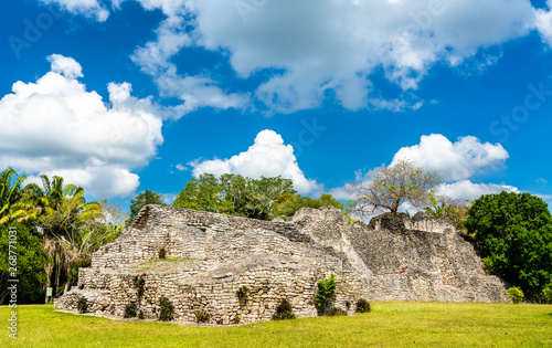 Canvas Print Mayan ruins at Kohunlich in Mexico