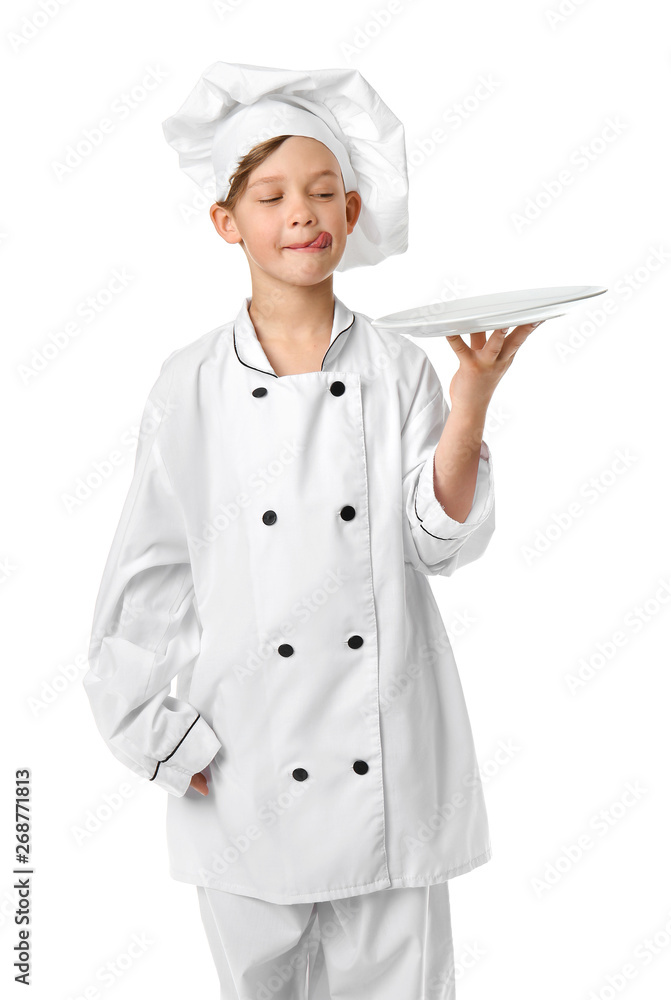 Funny little chef on white background Funny little chef on white background