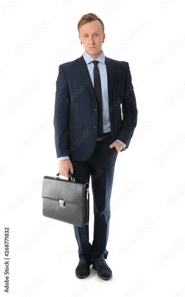 Handsome stylish businessman on white background Handsome stylish businessman on white background