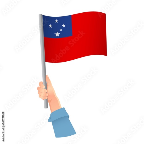 Samoa flag in hand icon