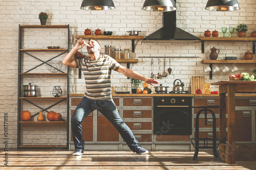 Handsome mature man having ...