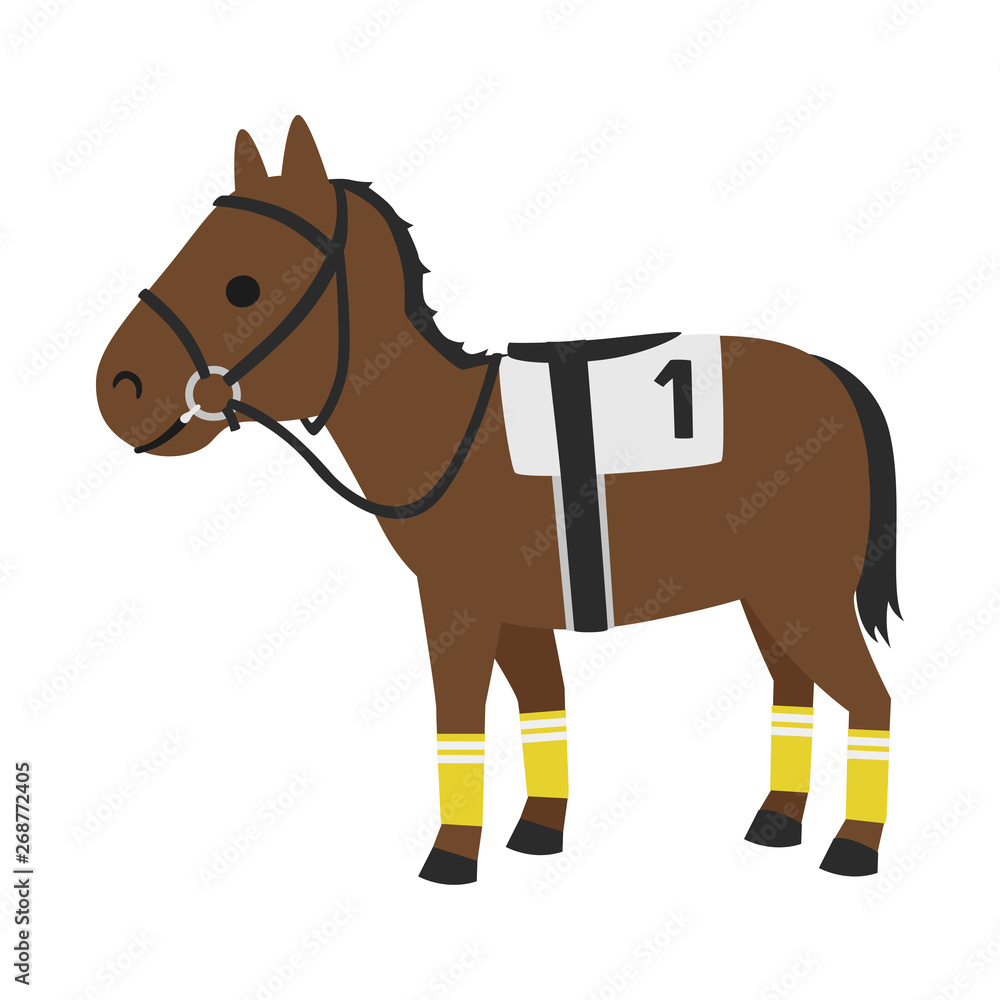 競馬のイラスト サポーターやテーピングなど 足を保護するバンテージという馬具を付けた馬 Stock Vector Adobe Stock