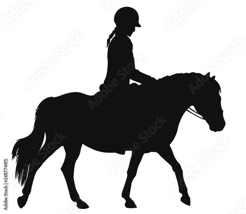 Silhouette of a girl on a pony