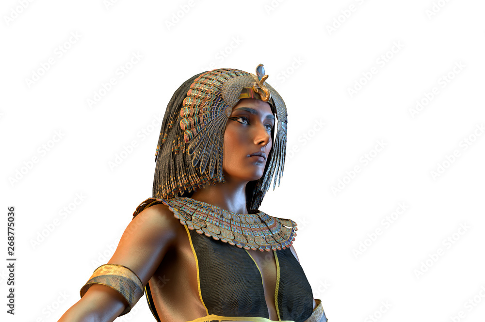 Cleopatra Egyptian Queen VII century of Egypt 3D render Stock ...