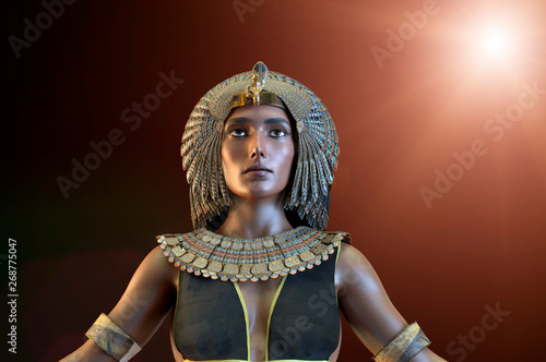 Fotografie Cleopatra Egyptian Queen VII century of Egypt 3D render