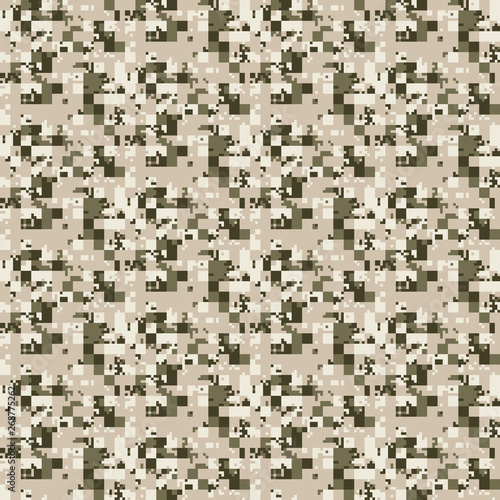 Pixelated camouflage wallpaper abstract digital mimetic vector seamless pattern
