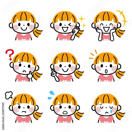 女の子　表情セット