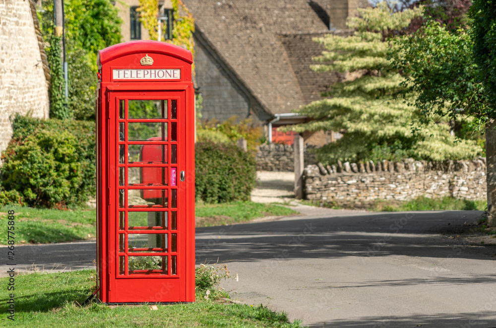 Traditional British red telephone box Traditional British red telephone box