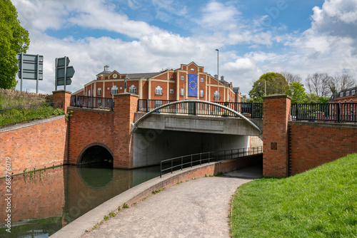 Stroud Brewery Bridge over a restored section of the Stroudwater Canal, Wallbridge, Stroud, United Kingdom