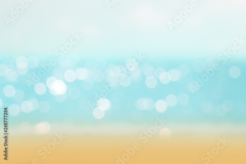 abstract blur or bokeh light on sea background in summer.