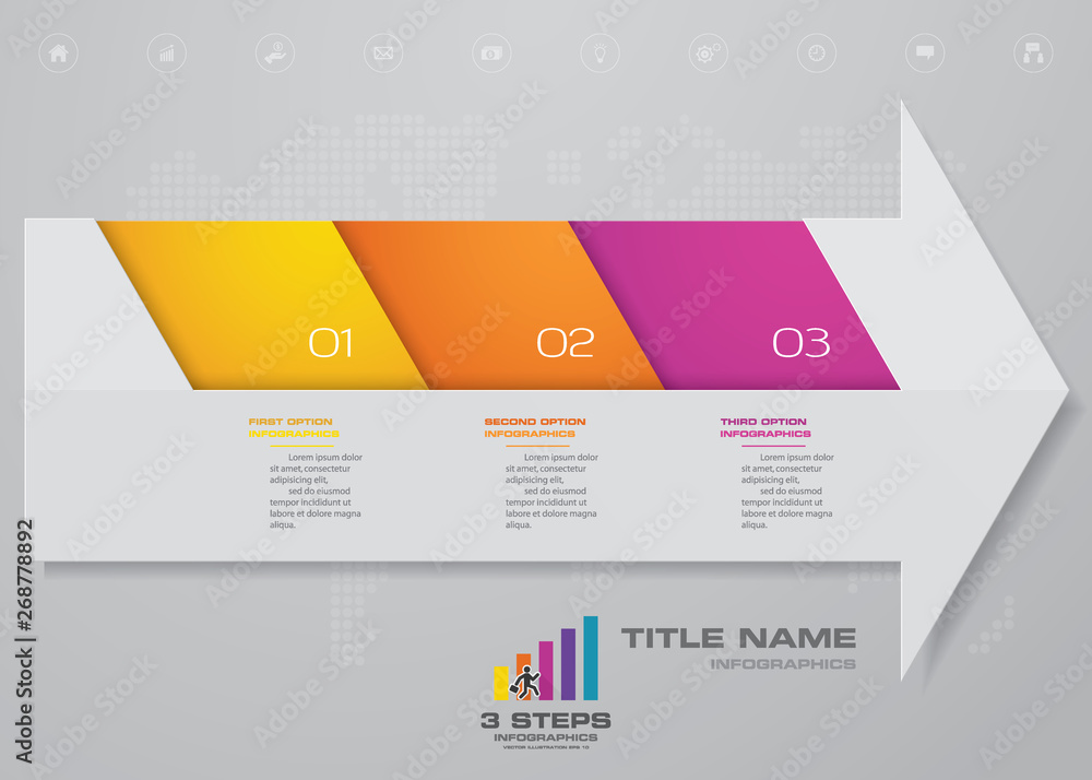 3 steps of arrow infografics template. for your presentation. Stock ...