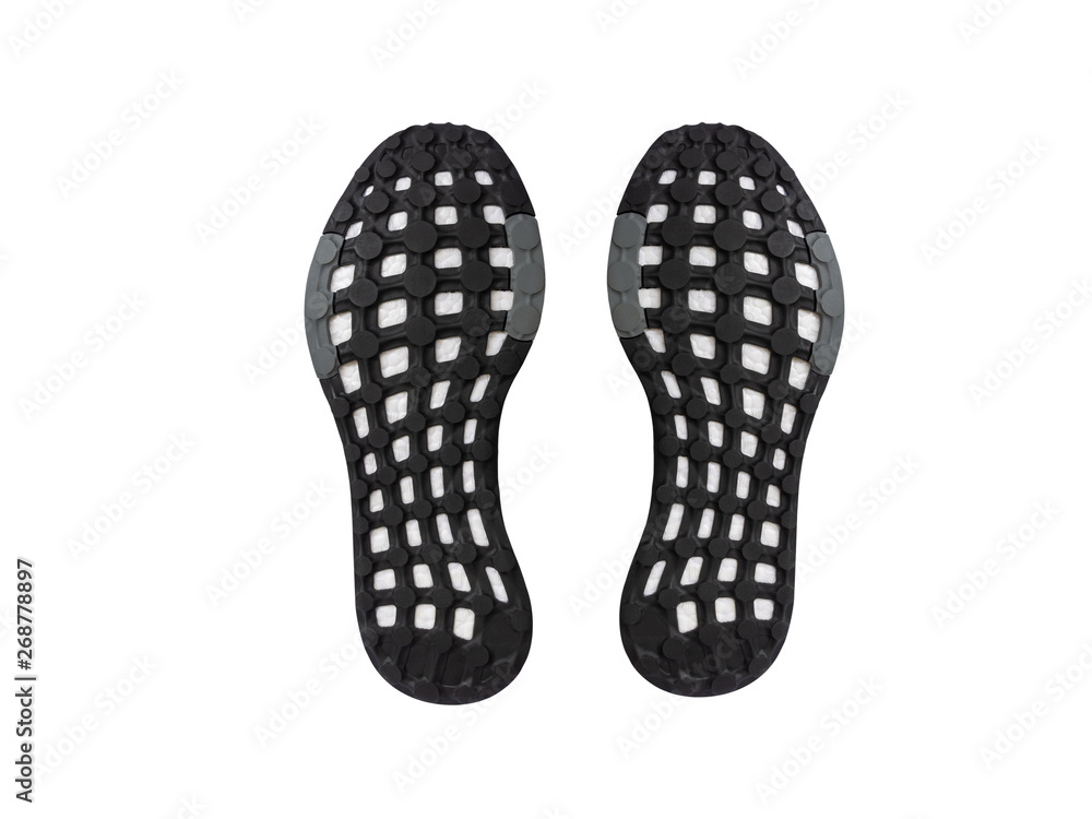 Light running sport shoe's sole isolated over the white background Light running sport shoe's sole isolated over the white background