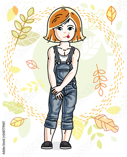 Cute happy little red-haire...
